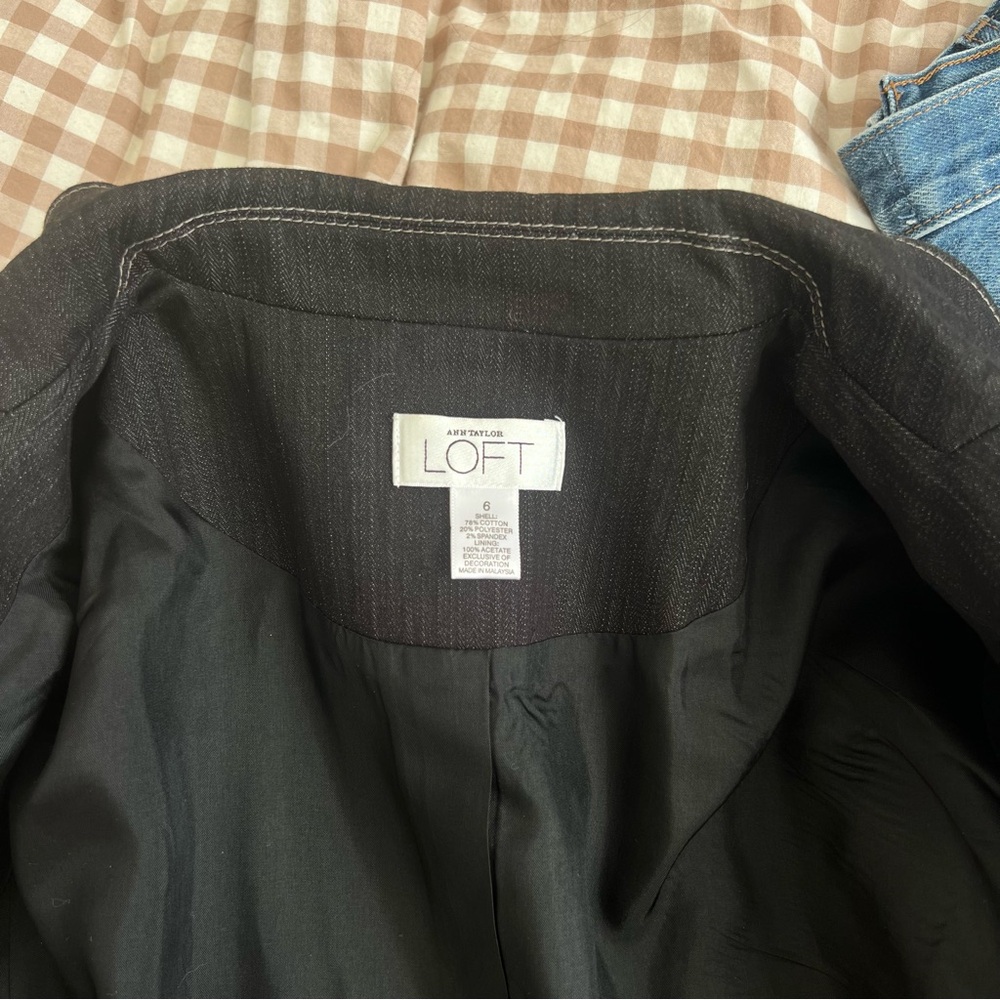 LOFT Black Fitted Blazer Jacket - image 9